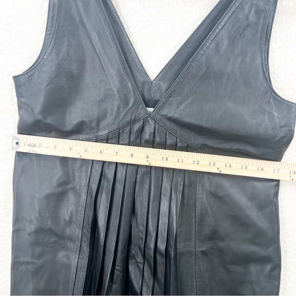 Massimo Dutti black sheep leather limited edition dress size S - Picture 10 of 11